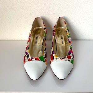 Neiman Marcus Brand multi color low heel pumps